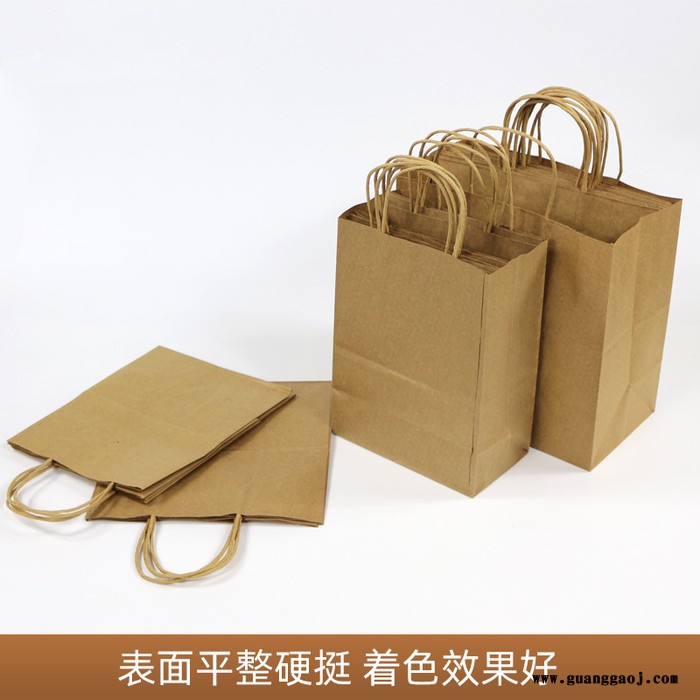 牛皮纸打包袋 服装店装衣服手提袋 定制清新印logo 定做外卖购物袋 礼品包装手提袋 外卖手提袋图4