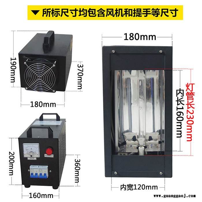 RX1KW-230 1000W手提式UV光固化机 UV丝印油墨干燥机UV固化机 1000W手提式固化机图2