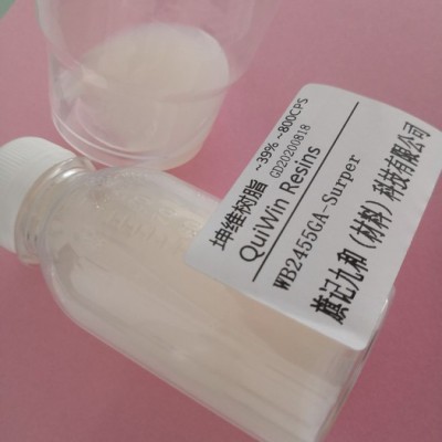 WB2455GA-Surper 设计用来配制凹版和柔版薄膜印刷水性油墨用本产品配制的油墨对大水性薄膜凹印乳液