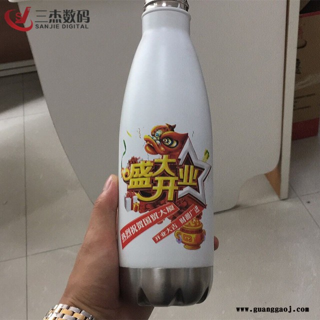 定制保温杯uv平板浮雕彩印机 个性金属保温杯打印机 3d圆柱体喷绘机图3