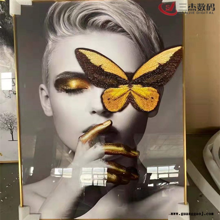 3d玻璃装饰画uv彩印机 3d浮雕瓷砖玻璃uv平板喷绘机 8D电视背景墙uv平板打印机图2