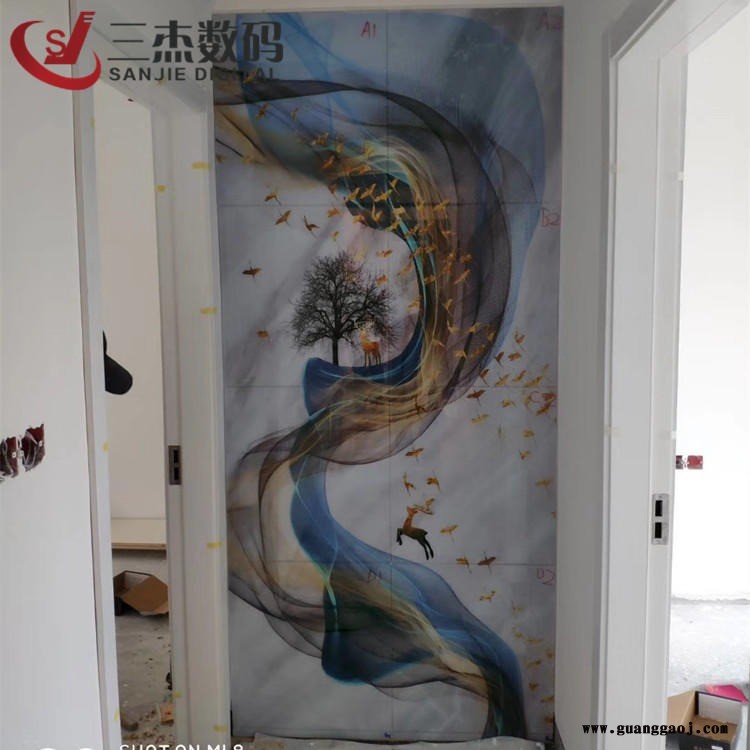 玻璃彩印机 3D玻璃背景墙数码印刷机 玻璃移门彩色喷绘机图1