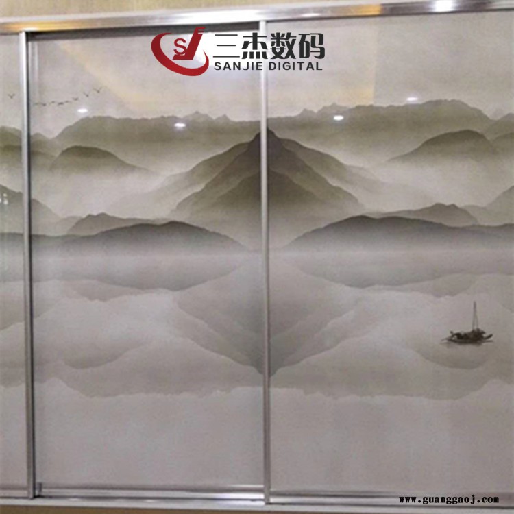 玻璃彩印机 3D玻璃背景墙数码印刷机 玻璃移门彩色喷绘机图2