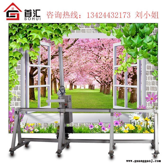 创业便携墙体3d彩绘打印机 立式户外墙壁广告背景墙UV喷绘画机外墙墙体喷绘机立式3D彩绘机5D背景墙彩印机墙面印刷彩色u图2
