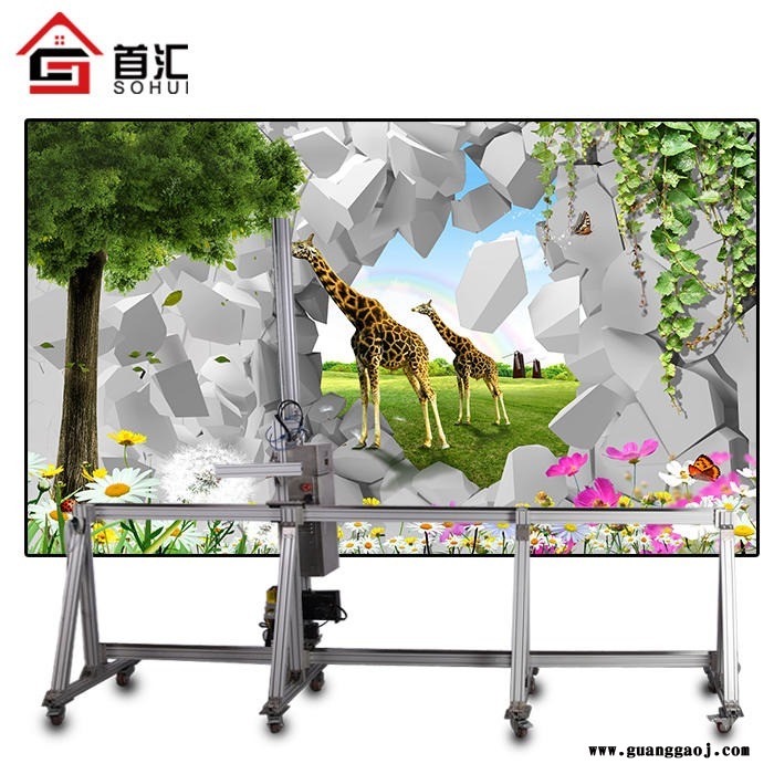 3D立体壁画工业级打印机彩绘机墙面绘画墙体喷绘机厂家直销图3