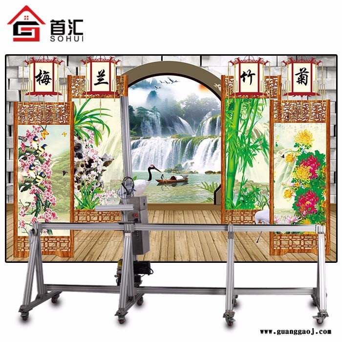 大型3D壁画墙体彩绘机多功能墙体打印机室内外墙面家装背景墙喷绘机喷图机厂家直销