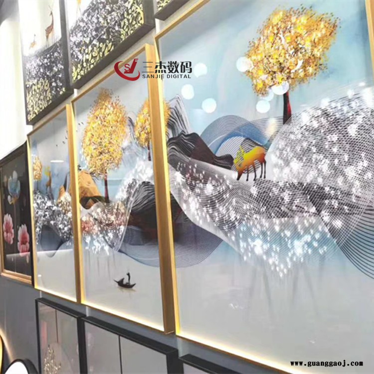 晶瓷画uv打印机 艺术玻璃平板彩印机 立体珐琅画3D喷绘机厂家图2