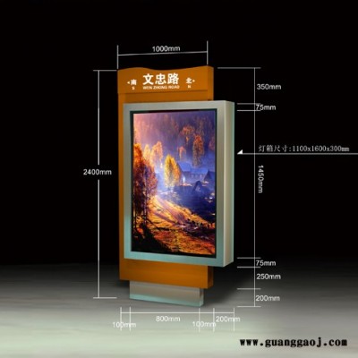 指路牌灯箱广告灯箱，型材贴画灯箱