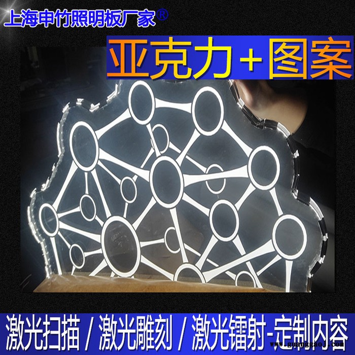 定制 厂家定制亚克力激光扫描镭射LED发光文字图案导光板发光指示牌图2