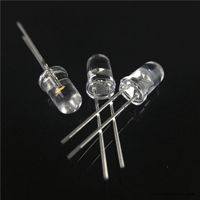 DIP  LED插件灯珠F5圆头冰蓝色波长485NM 浅蓝发光管图4