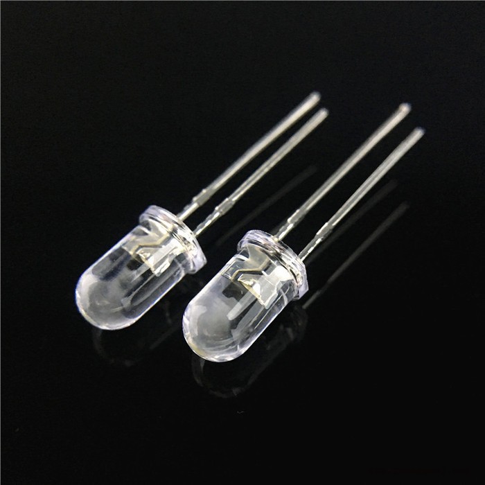 DIP  LED插件灯珠F5圆头冰蓝色波长485NM 浅蓝发光管图2