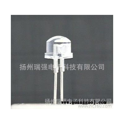 发光二极管,草帽led,支架led,8MM草帽蓝光有边短脚0.25W粗支架LED