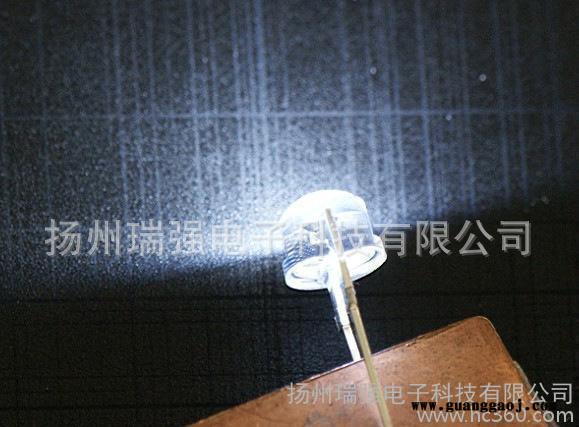 发光二极管,草帽led,支架led,8MM草帽白光有边短脚0.5W粗支架LED图2