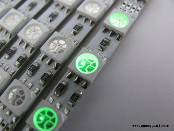 RGB5T5050LED灯条/导光板专用彩色光硬灯条/5mm宽图3