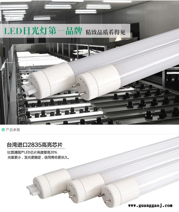 高亮度BP恒流ic金线铜支架96颗灯珠T8 LED日光灯 全电压输入