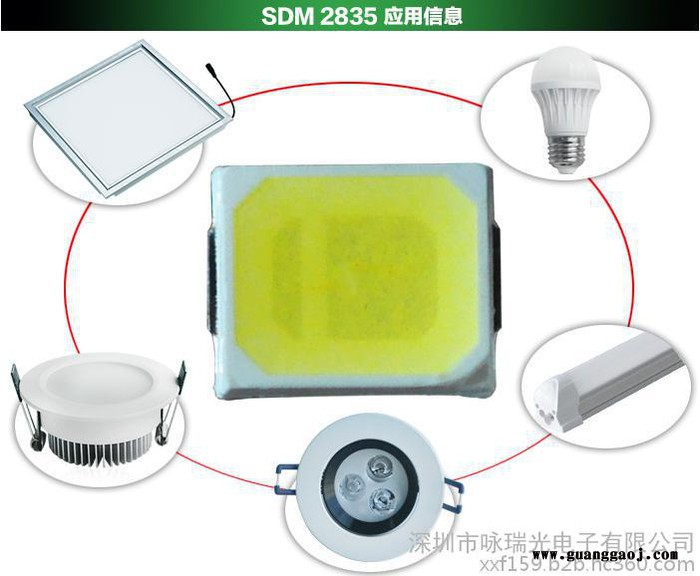 供应2835 蓝光贴片光源  led 2835 0.5w发光灯珠   发光二极管 光宏芯片 金线铜支架图4