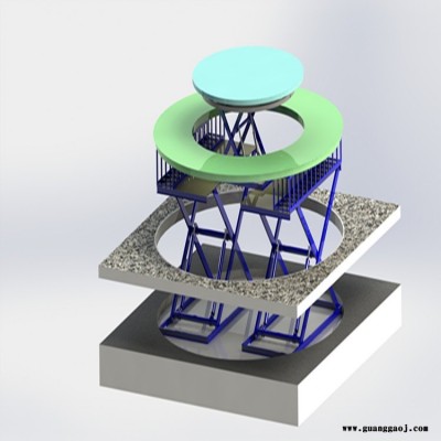 非标定制舞台升降机液压旋转升降舞台免费制作3D图纸酒吧舞台升降