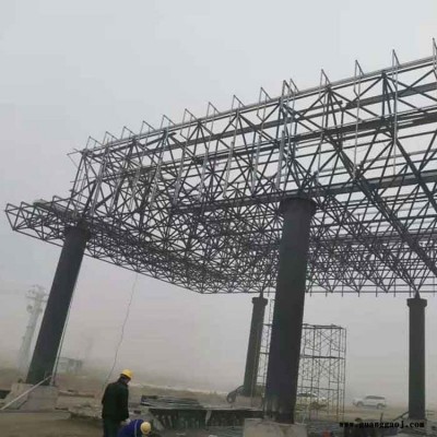 建合承接 新疆加油站网架生产 场馆大跨度管桁架安装 厂家生产 源头发货