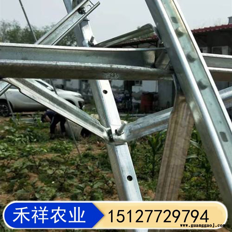 温室大棚双膜骨架 双模大棚骨架 畜牧养殖大棚 桁架双模大棚骨架厂家 禾祥农业图2