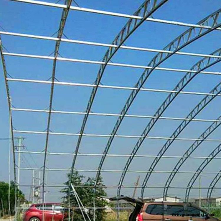 双膜骨架蔬菜大棚 禾祥农业 温室大棚双膜骨架 桁架双模大棚骨架厂家图2