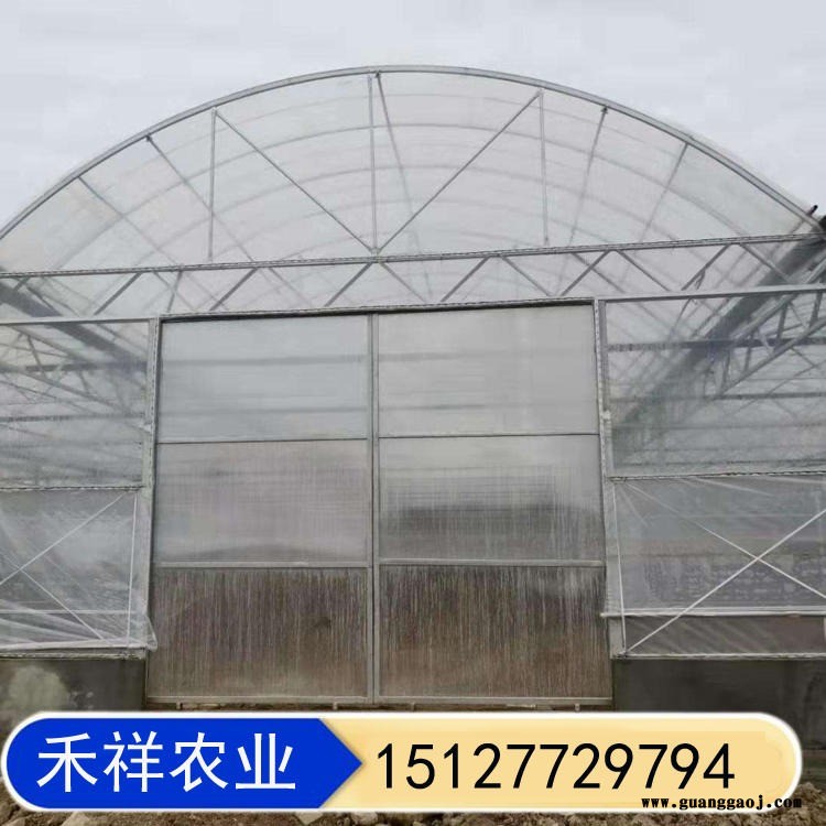 双膜骨架大棚 温室大棚双膜骨架 双层钢骨架大棚 桁架双模大棚骨架 禾祥农业图1