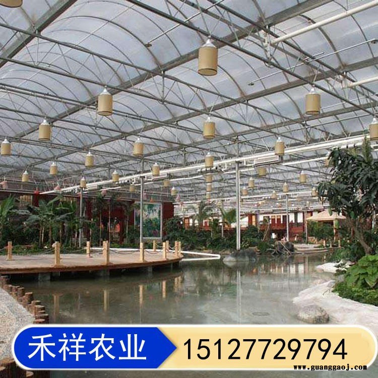 花卉育苗连栋大棚 禾祥农业 桁架双模大棚骨架厂家 新型双膜骨架大棚