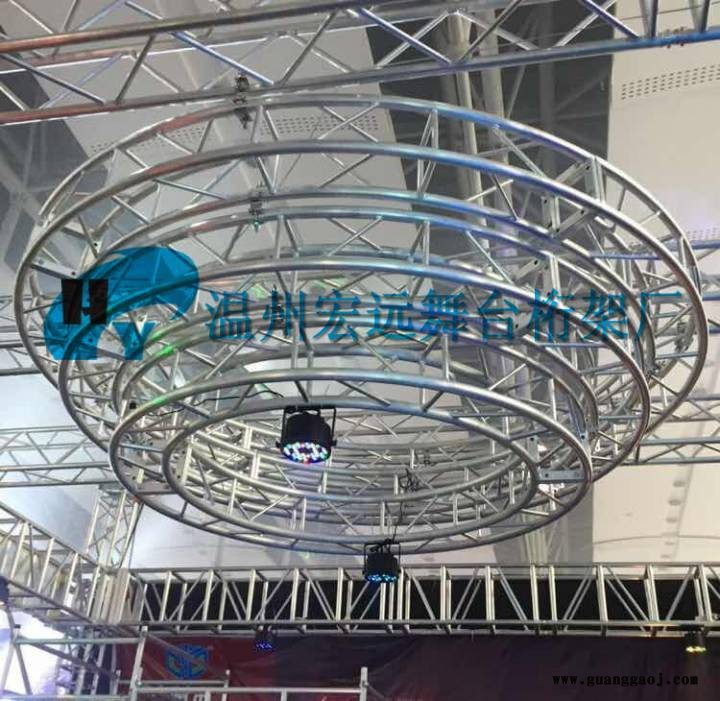 酒吧装修灯光架铝合金truss架 圆形三角形多边形造型桁架酒吧架子 酒店装修用灯光架图3