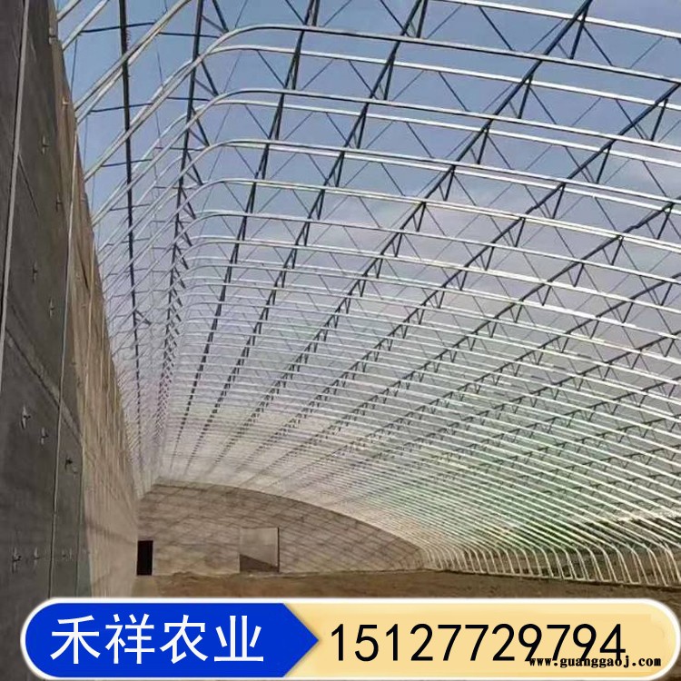 禾祥农业 桁架双模大棚骨架厂家 新型双膜骨架大棚 花卉育苗连栋大棚图2