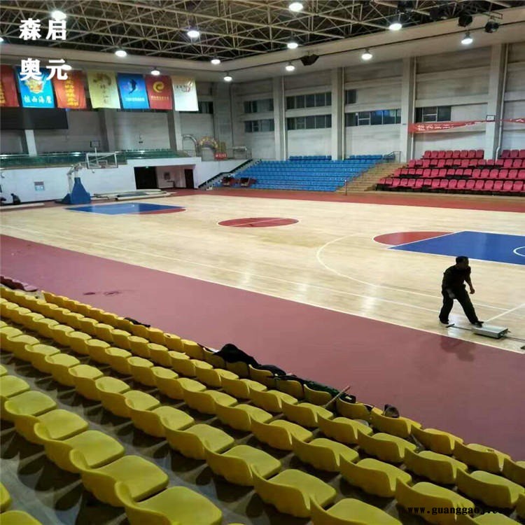 羽毛球馆运动木地板 森启奥元 舞台专用运动木地板 室内运动木地板 起订门槛低图1