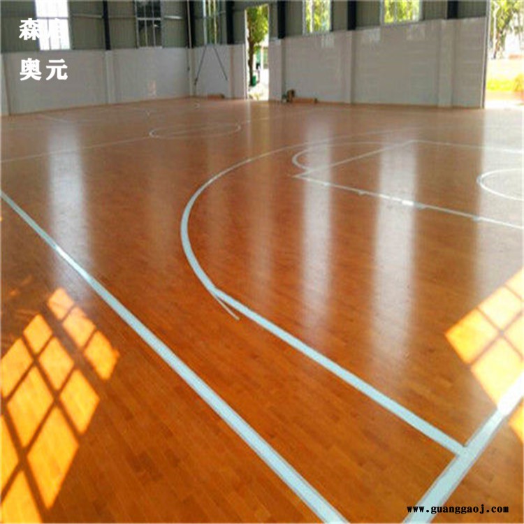 篮球场运动木地板 森启奥元 舞台木地板 羽毛球馆木地板图2