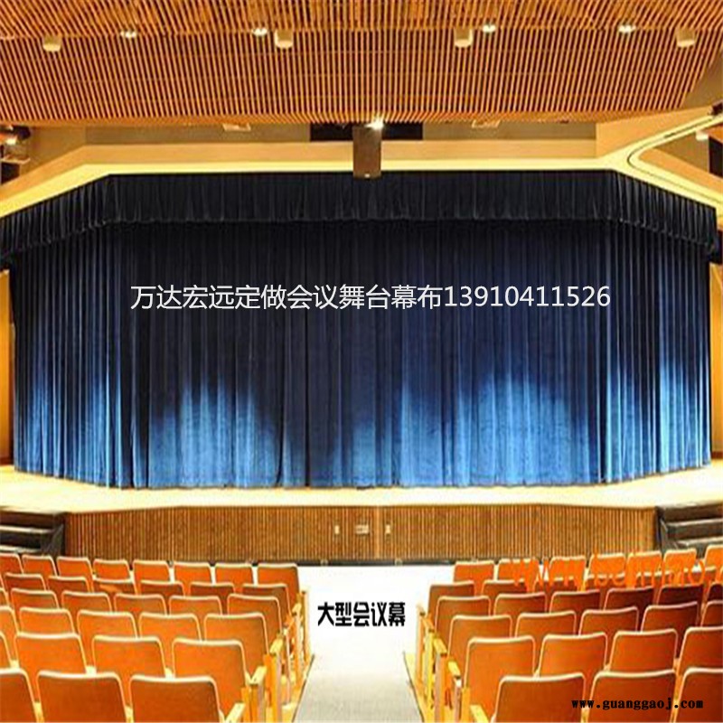 厂家销售舞台幕布电动幕布遥控三道幕轨道式阻燃礼堂舞台防火幕图5