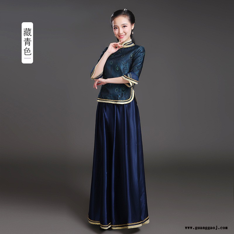 厂家直销民国古装太太贵夫人装酒会礼服舞台表演服合唱演出服装图8