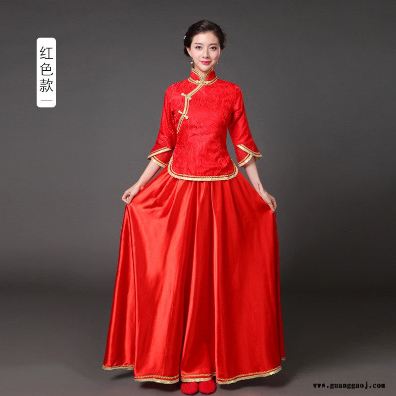 厂家直销民国古装太太贵夫人装酒会礼服舞台表演服合唱演出服装图9