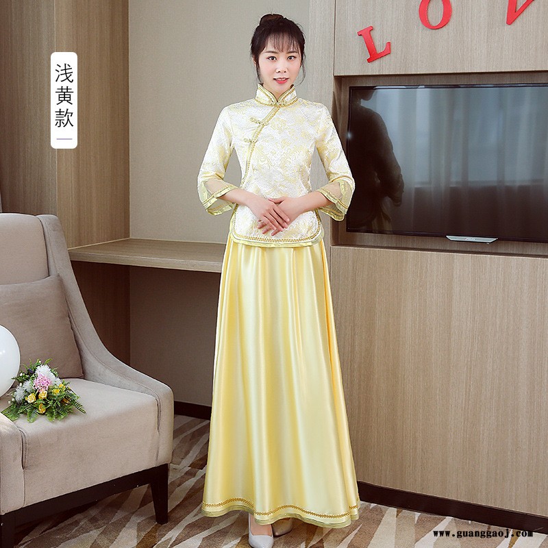 厂家直销民国古装太太贵夫人装酒会礼服舞台表演服合唱演出服装图6