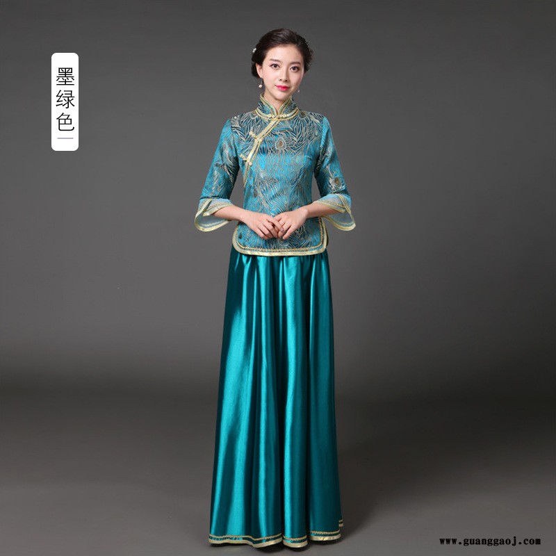 厂家直销民国古装太太贵夫人装酒会礼服舞台表演服合唱演出服装图7
