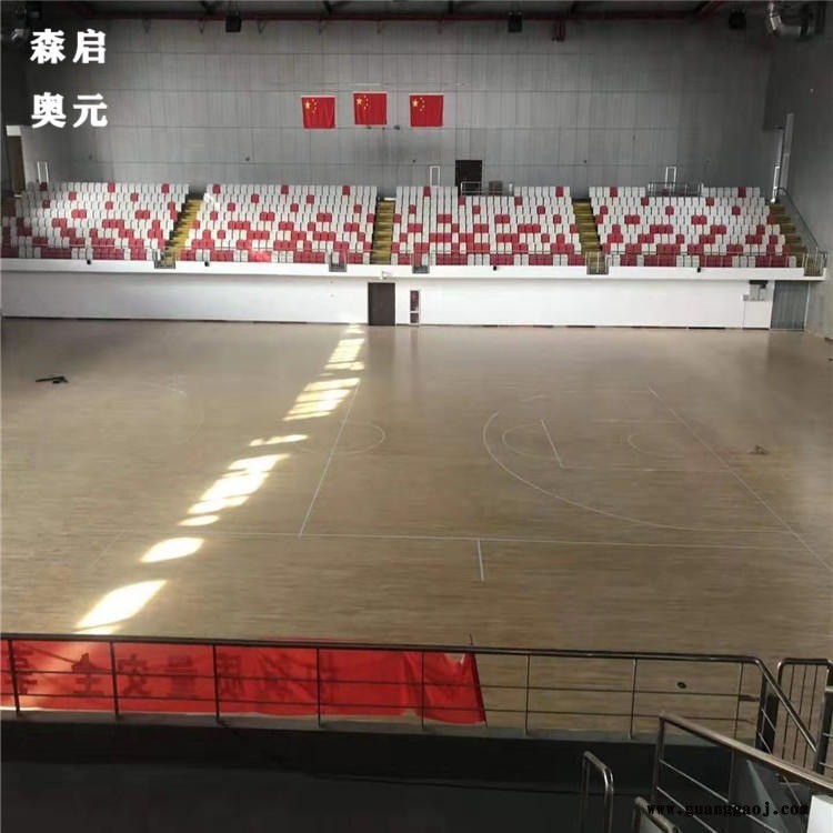 纯实木枫桦木运动木地板 森启奥元 枫木运动木地板 舞台瑜伽馆健身房专用木地板图1