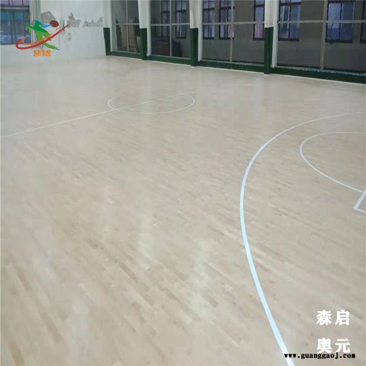 厂家供应 篮球场运动木地板 实木地板 森启奥元 舞台木地板 羽毛球馆木地板图2