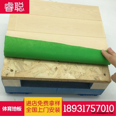 运动地板 厂家 睿聪篮球馆木地板 羽毛球 气膜馆 体育馆实木地板 舞台运动地板