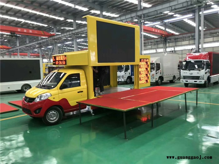 后双轮彩屏舞台广告车 小型舞台宣传车零售价图3