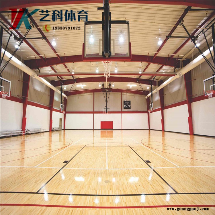 舞台木地板施工 篮球馆运动实木地板 企口硬木木地板 艺科直供图5