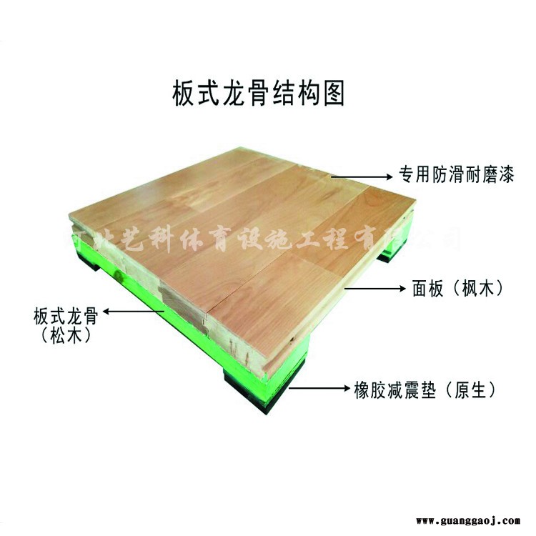 舞台木地板施工 篮球运动实木地板价格 企口硬木木地板 艺科体育地板图3