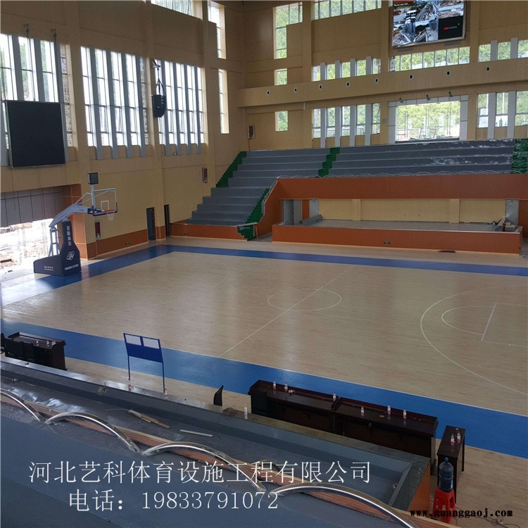 舞台木地板安装 篮球馆运动木地板 硬木运动木地板 艺科体育地板图3