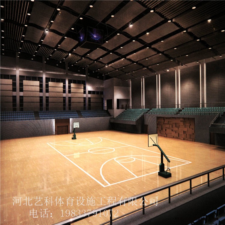 舞台木地板安装 篮球馆运动木地板 硬木运动木地板 艺科体育地板图2
