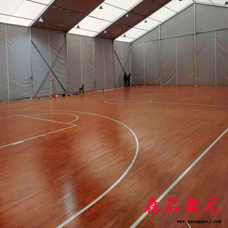 室内篮球馆运动木地板 体育舞台实木地板 森启奥元 防滑耐磨图2
