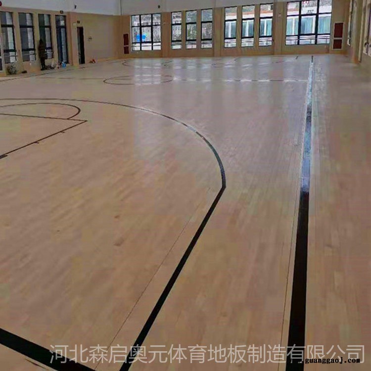 瑜伽室运动木地板 体育篮球馆运动木地板 森启奥元 舞台实木运动木地板图1