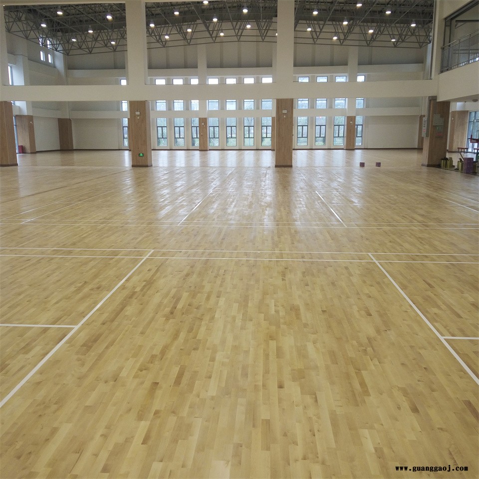 凯洁地板 枫桦木羽毛球实木地板打磨 新兴体育场木地板 烈山舞台木地板图5