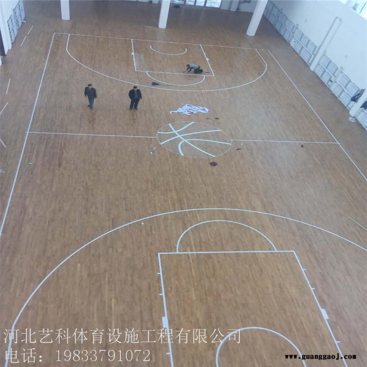 舞台木地板价格 室内篮球馆运动木地板厂家 运动木地板施工 艺科体育地板图2
