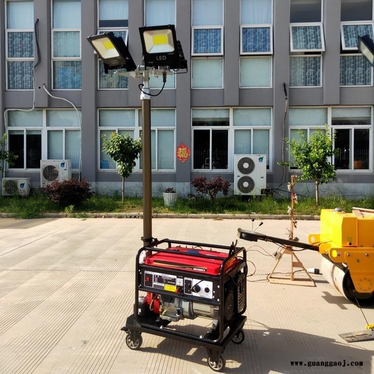 遥控升降5kw汽油照明灯工地施工泛光灯HS5-4DT户外应急照明5kw汽油照明泛光灯