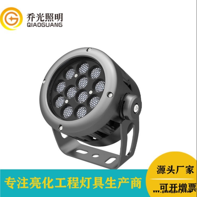 乔光照明 GB-TGD140A 圆形投光灯led 12W/24W楼体桥梁投射灯公园园林景观照树灯户外大功率投光灯图1