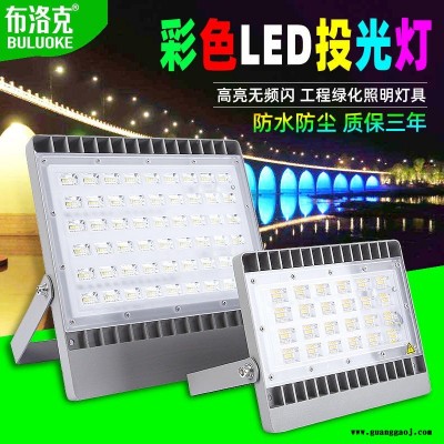 彩色led投光灯50w100w150w户外防水绿化照树灯绿色黄蓝红光投光灯
